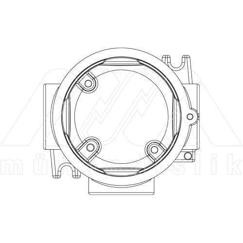 AST Type Cast Aluminum Junction Box (3 Way - Ø88 mm)