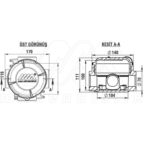 AST Type Cast Aluminum Junction Box (3 Way - Ø140 mm)